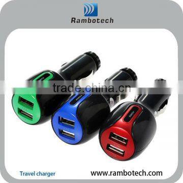 2 port usb car charger for iPod/iPhone/iPad