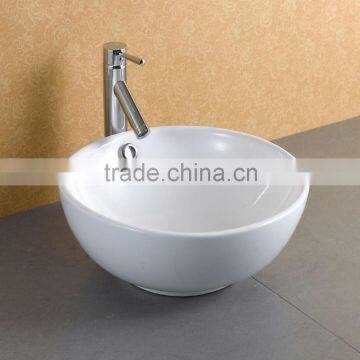 White Glazed Ceramic Sanitary Ware Round Basin