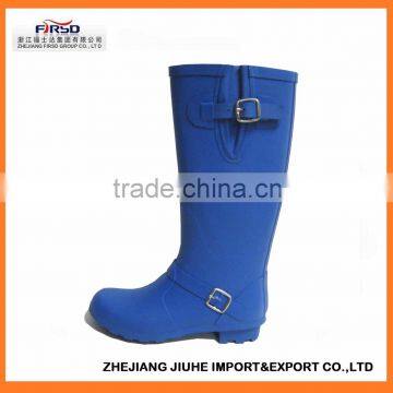 Fashion solid color rubber rain boots for ladies