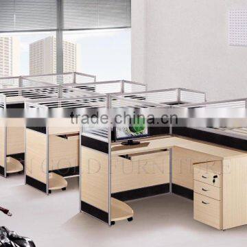 Modern L shape office workstation design for 8 person ( SZ-WSB307)