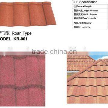 Roma types of stone coated metal roof tiles