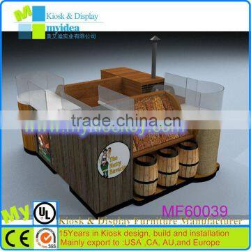 Durable candy kiosk custom mobile cart cart free design food kiosk