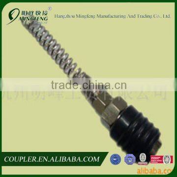 European universal zinc Alloy quick coupler with rubber hull and spring tube