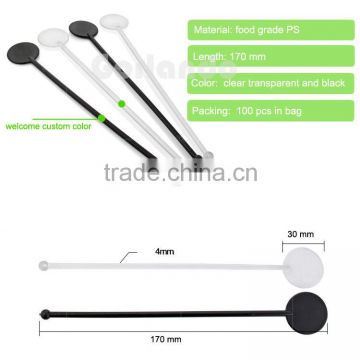 Cheapest Round Disc header Drinking Plastic Coffee Stirrer