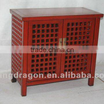 chinese antique furniture pine wood Shanxi red two door cabinet