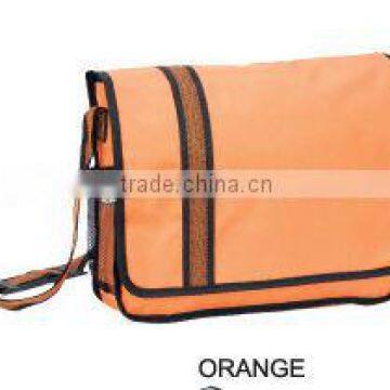 Orange nylon messenger bag