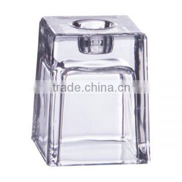 Hand Pressed Crystal Glass Square Candle Cup for Votive. photo-2