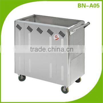 BN-A05 Kitchen gas powered snack food warmer trolley