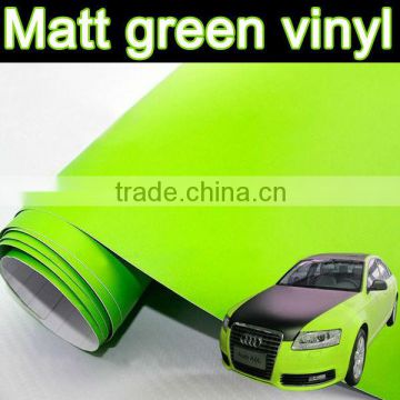 bubble free matt green vinyl for car body wrap, apple green car sticker with air channels