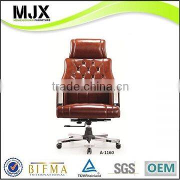 Genuine leather high back boss chair (A-1160)