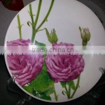 round flower ceramic dinner plate