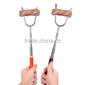 Telescopic Extender Campfire Hot dog Weenie Roasting Marshmallow Stick Fork holder - extends up to 34"L