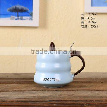 350ml custom ceramic coffee good time themed mug from China