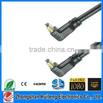 90 degree hdmi Cable V1.4 V2.0 with ethernet 0.8m 1m 1.5m 2m 3m 5m 8m10m15m 20m HD1440P 3D function