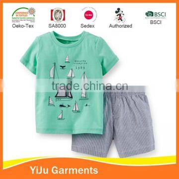 Young boy short printed set