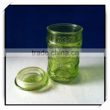 Colored glass tea canister storage jar DH462