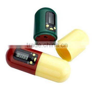 Capsule-look Pill Box Timer, Can hold pills, tablets and capsules