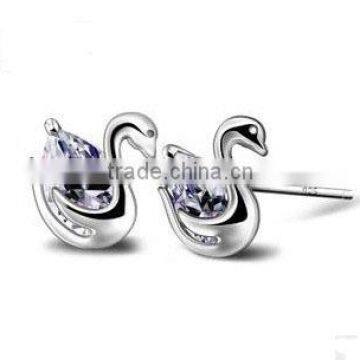 JINSE Swan Earrings For Cute Girls