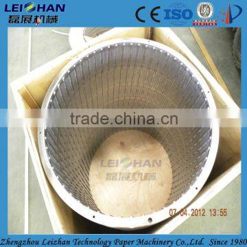 Stainless steel strainer drum in stock preparation line