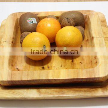 Hot Sale Exquisite Wooden Root Carving Thick Square Plate Sets photo-3
