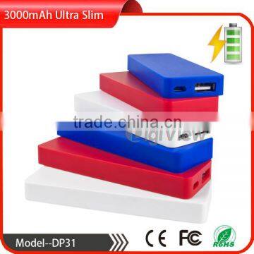 factory price fine ultra slim mini portable power bank 3000mAh fast charging with LOGO printing fast delivery
