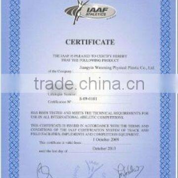 IAAF CERTIFICATE