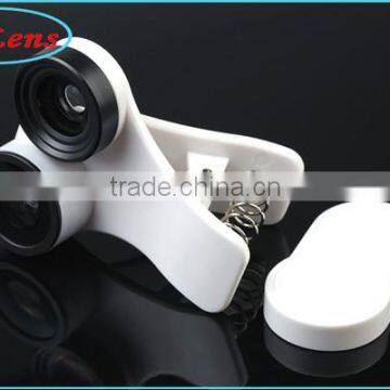 Universal fisheye wide angle macro 3 in 1 lens kit for mobile phone