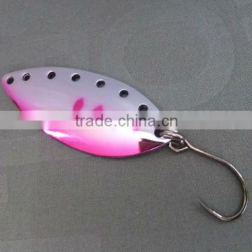 With Six Hole pink with sliver New Style Zinc Spoon&Spinner