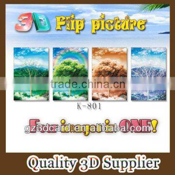 lenticular 3d flip picture of tree in four season