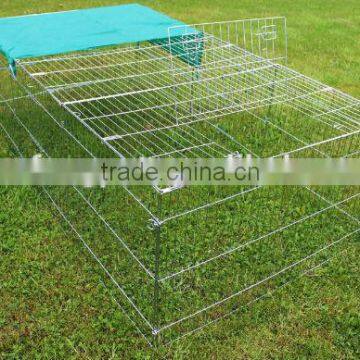Folding Front Door Enclosures Metal Wire Rabbit Farming Cage With Cover