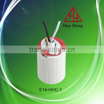 E14 wholesale Ceramic lampholder with wire