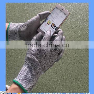 Anti Cut PU Coated Gloves Flexible Touch Screen Gloves