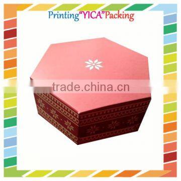 Customized design strong full color printing paper hexagon boxes