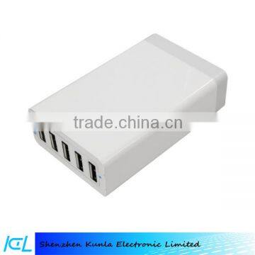 5 ports USB Smart Charger with smart IC, usb wall charger with 5V 8A output