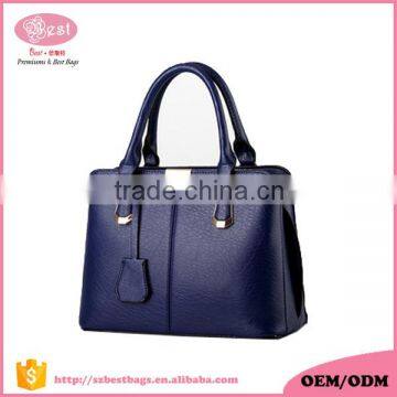 China new fashion design women leather handbag with long shoulder strap