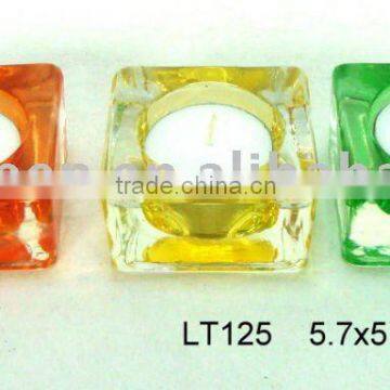 LT125 glass candle holder sprayed with color