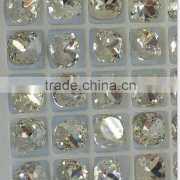 hot sales and flact back clear and shiny glass stone hot fix ,hot fix glass