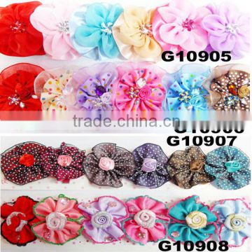 2014 sets Chic chiffon rose make chiffon hair bow