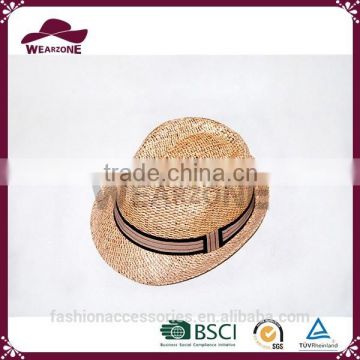 China factory brown fabric fedora hat, crushable fabric hats