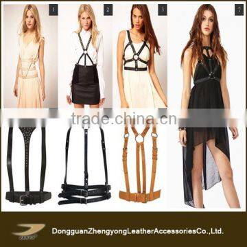 Fashion popular full body women leather harness, sexy harness for women