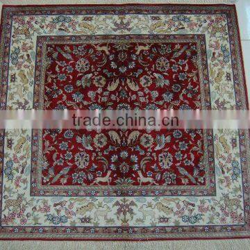 hand knotted pure silk carpet