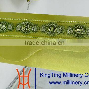 Green Wholesale Handmade Ribbon Satin Hats With Purse Together photo-5
