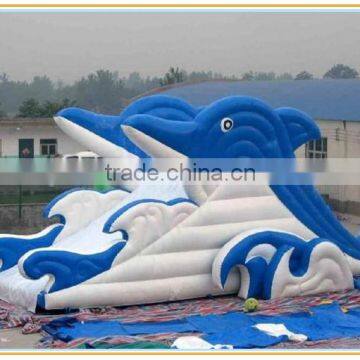 inflatable 18 wahoo slide for swimming pool, water park slide, customized inflatable water slide in the ground
