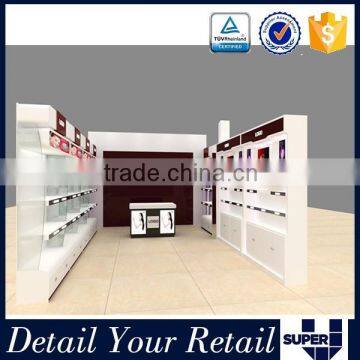 Tailor Made Lighting Wooden Cabinet Display for Cosmetic Shop