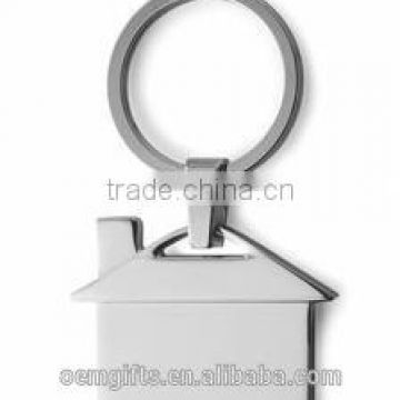 Promotional House shape metal keychain, Zinc alloy keychain