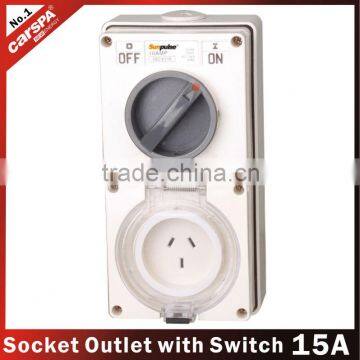 15A 250V combination switched sockets