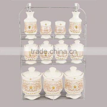 Can be customized eco-friendly ceramic jar set porcelain canister set