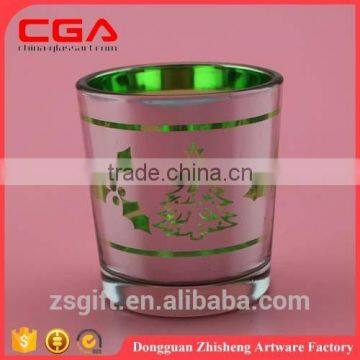 Glass candle cup in laser engraving pattern for home decorations