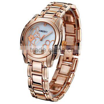 Kingsky KY075 Vogue Gold Plated Chain Quartz Girls Fancy Watches photo-5