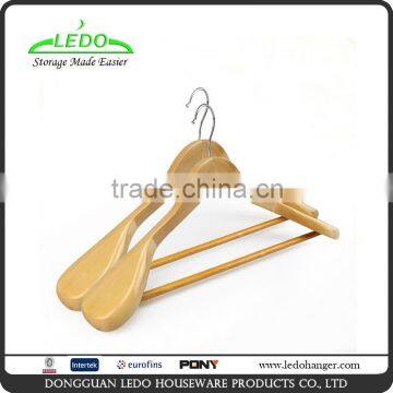 Fancy Wooden Coat Clothes Hanger with Wide Shoulder